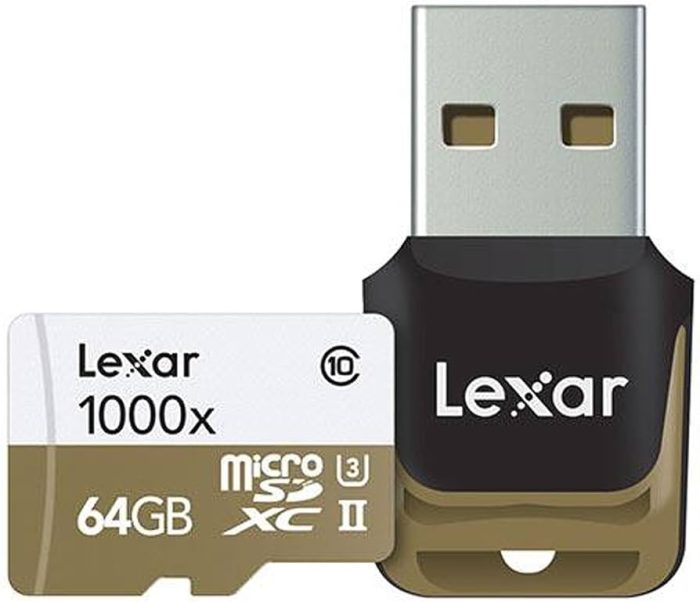 LEXAR MICROSD 64GB WITH SD CARD READER