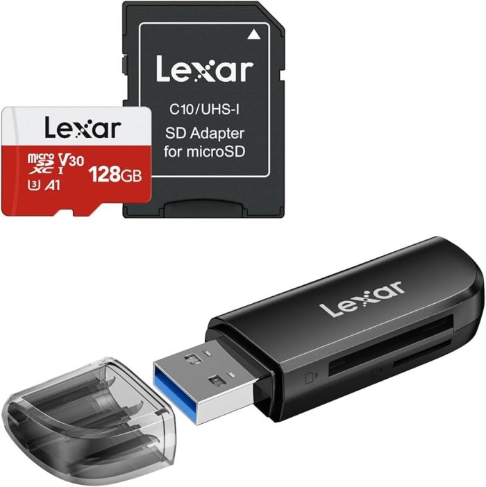 LEXAR MICROSD 128GB WITH SD CARD READER