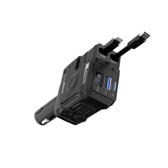 porodo 66w car charger lightning & type-c wires