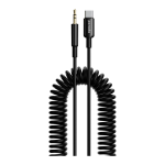 PORODO TYPE C TO AUX COIL CABLE 1.2M – BLACK