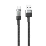 PORODO BRAIDED 3A PD A TO C FAST CHARGING CABLE WITH TRANSPARENT HEAD 1.2M - BLACK