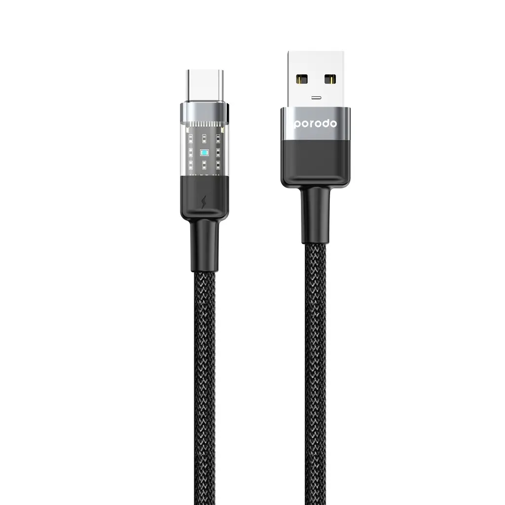 1758480905_769623798_PORODO20BRAIDED20CABLE203A20PD20A20TO20C20FAST20CHARGING20CABLE20WITH20TRANSPARENT20HEAD201.2M20-20BLACK.webp PORODO BRAIDED 3A PD A TO C FAST CHARGING CABLE WITH TRANSPARENT HEAD 1.2M - BLACK - Image 1