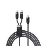 PORODO TYPE-C TO TYPE-C & LIGHTNING FAST CHARGING CABLE - BLACK