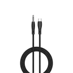 PAWA C AUDIO CABLE BRAIDED CABLE 3.5MM TO TYPE C BLACK