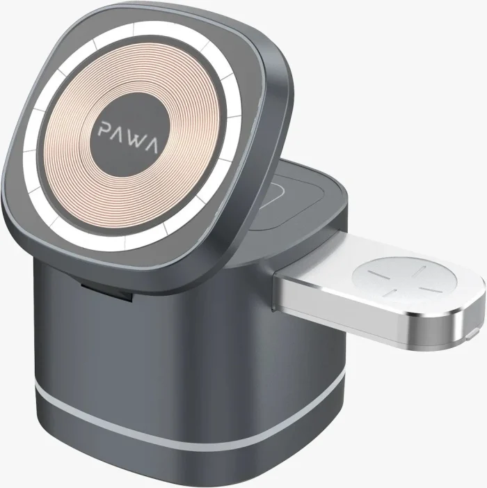 PAWA CUBE 3 IN 1 MAGNETIC MULTI CHARGER WITH ATMOSPHERIC LIGHT