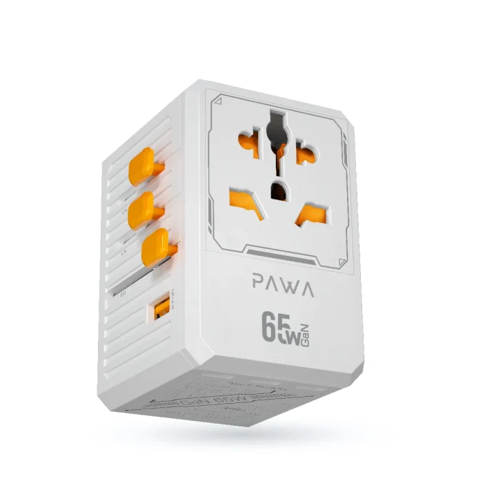 Pawa Universal GaN Travel Charger 65W. White PW-TCUTA65W-WH