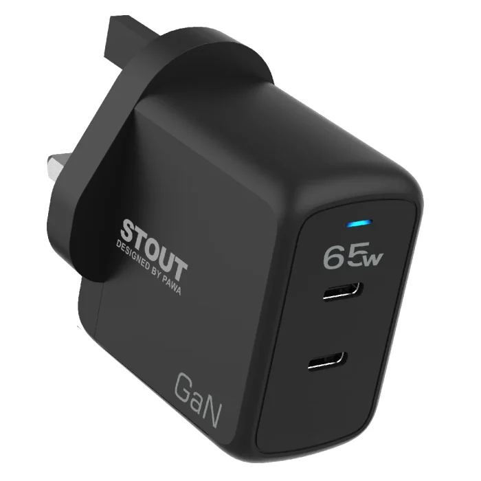 PAWA STOUT GAN TRAVEL CHARGER WITH DUAL PORT PD PORT 65W