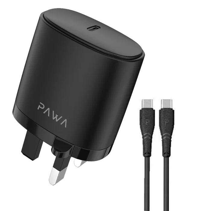 PAWA SOLID TRAVEL CHARGER TYPE C TO C PORT PD 20W
