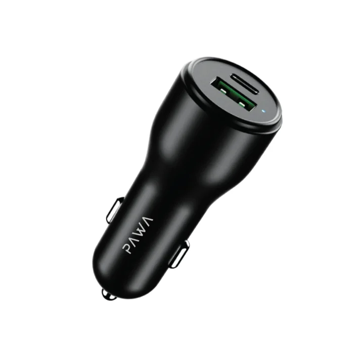 PAWA SOLID CAR CHARGER DUAL PORT PD+QC 51W - BLACK
 PW-CC51WCA5-BK