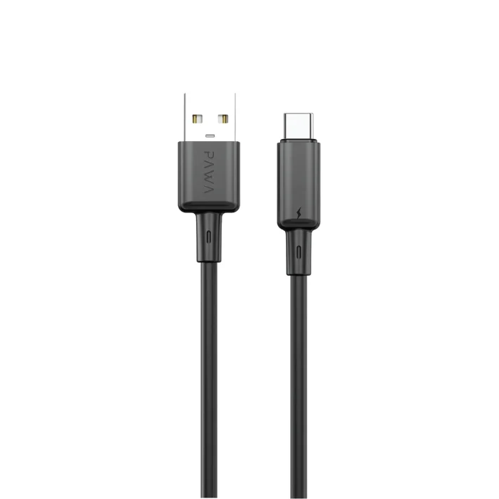 Pawa Lite 3A USB-A to Type-C Quick Charging PVC Cable 1.2M PW122 - Black PW-BDC312AT-BK