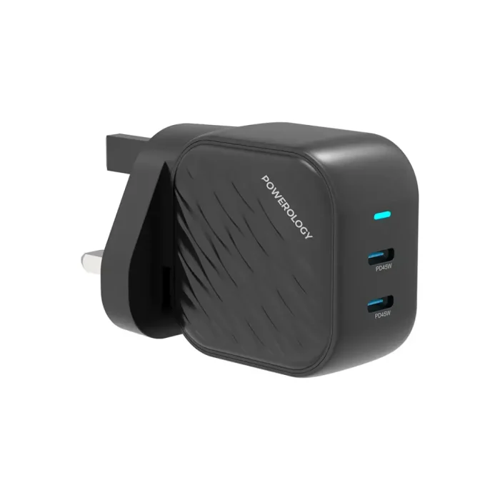 POWEROLOGY GAN DUAL-USB C WALL CHARGER 45W