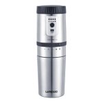 LePresso Portable Mug Burr Grinder Coffee Maker -Silver