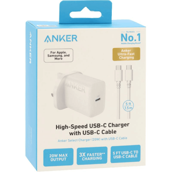 ANKER 20W ADAPTER WITH C-C 1.5MTR CABLE