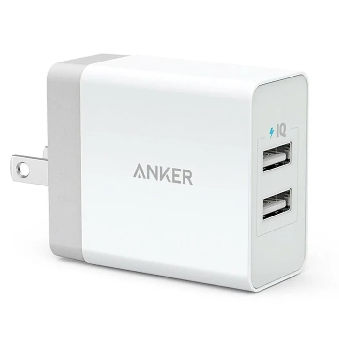 ANKER POWERPORT 24W 2-PORT USB CHARGER WHITE