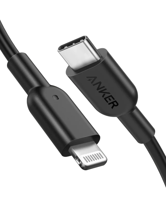ANKER POWERLINE LII USB-C CABLE WITH LIGHTNING CONNECTOR 6FT BLACK