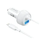 ANKER POWERDRIVE 2 24W WITH MICRO USB 3FT 0.9M CABLE WHITE