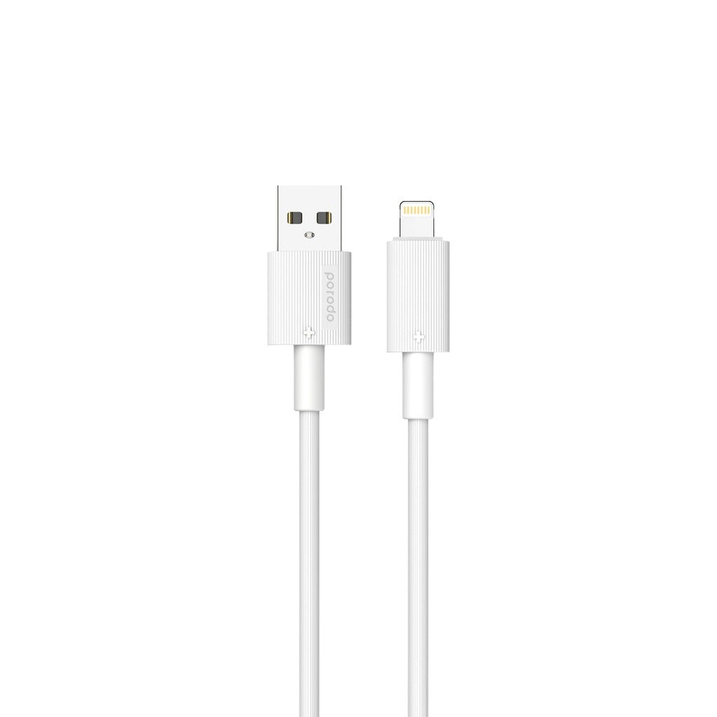 1760447132_194059850_Porodo20Durable20Charging20Cable20USB20A20To20Lightning201.2M20-White20PD-CBL0002-WH.jpg PORODO WOVEN BRAIDED USB-A TO LIGHTNING CABLE 1.2M/4FT - Image 1