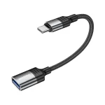 Porodo USB-C OTG Braided Wire 12cm -Black PD-CBL0020-BK