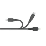 Porodo USB Cable Lightning Connector Combo Durable Fast Charge and Data Cable 0.6m+1.2m+1.8m-Black