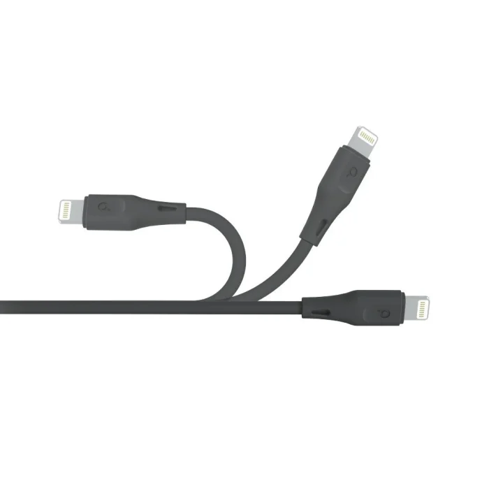 Porodo USB Cable Lightning Connector Combo Durable Fast Charge and Data Cable 0.6m+1.2m+1.8m-Black