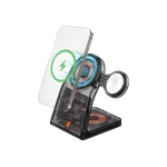 Porodo Transparent Shell Wireless Charging Stand-Black PD-FWCH062-BK